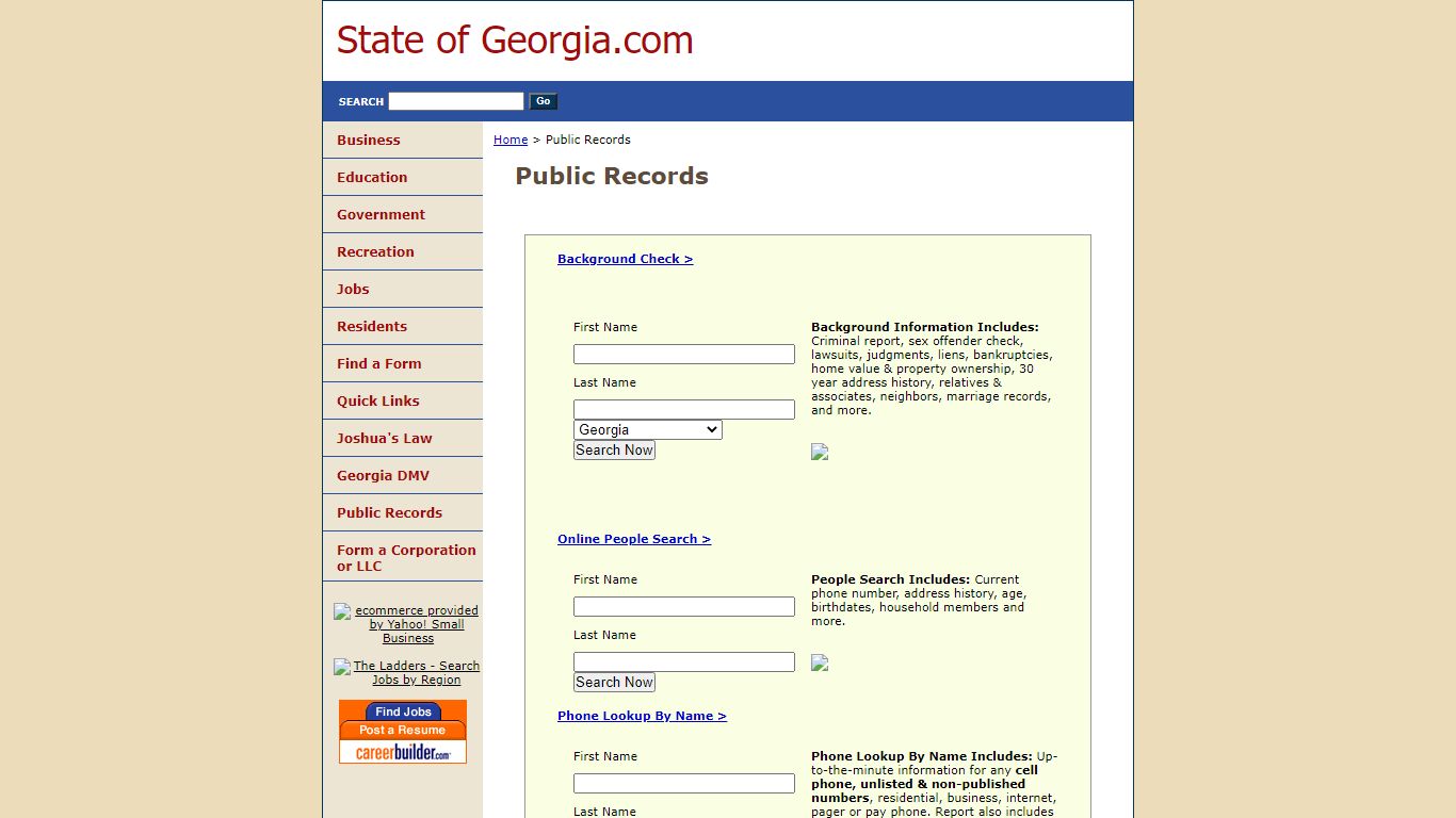 Public Records - State of Georgia.com